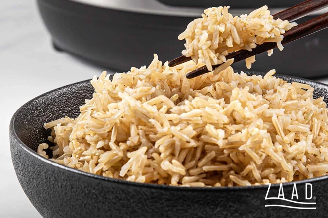 برنج قهوه ای پلو شده