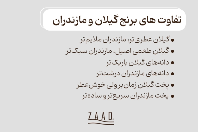 تفاوت برنج گیلان و مازندران