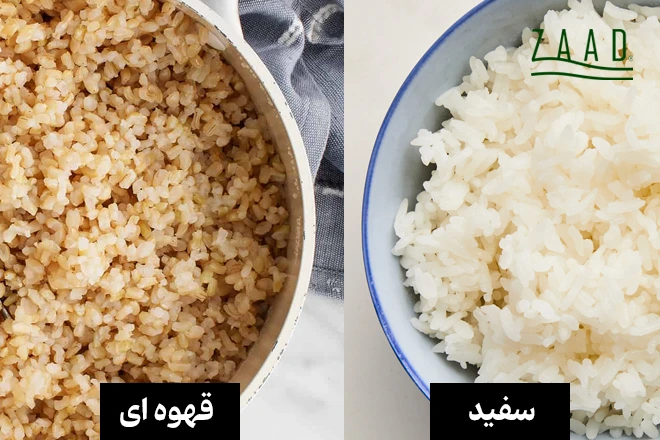 مقایسه برنج ایرانی سفید و برنج قهوه ای برای لاغری